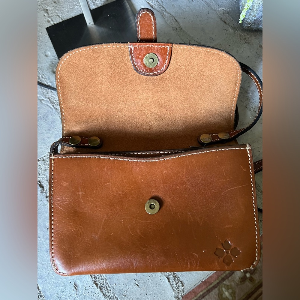 Patricia Nash Torri Crossbody Heritage Tan Leather Bag - Picture 9 of 11